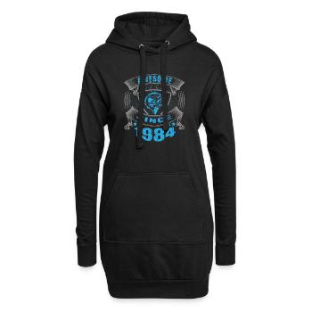 Génial depuis 1984. Angel, l’anniversaire d’un pêcheur - Sweat-shirt à capuche long Femme - noir - Devant