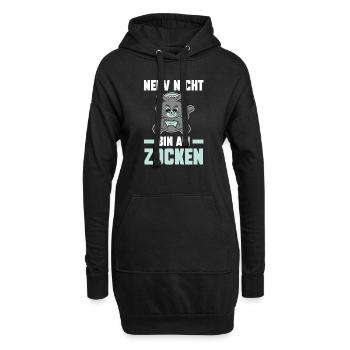 Nerv Nicht Bin Am Zocken Katze - Hoodie-Kleid - Schwarz - Vorne