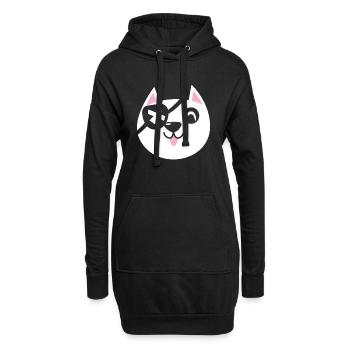 Chat pirate - Sweat-shirt à capuche long Femme - noir - Devant