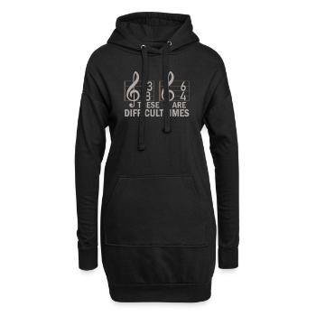 Ce sont des temps difficiles jeu de mots amusant - Sweat-shirt à capuche long Femme - noir - Devant