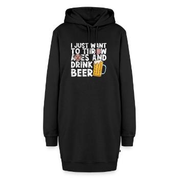 Axt Werfen - Hoodie-Kleid - Schwarz - Vorne