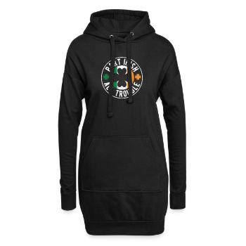 Drôle de timbres de trèfle Partie de la Saint-Patrick - Sweat-shirt à capuche long Femme - noir - Devant