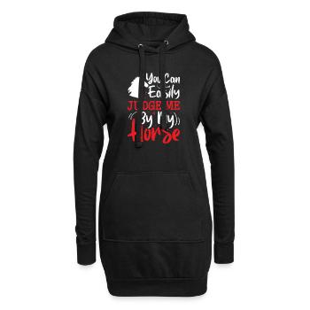 Sie können mich leicht an meinem Pferd beurteilen - Hoodie-Kleid - Schwarz - Vorne