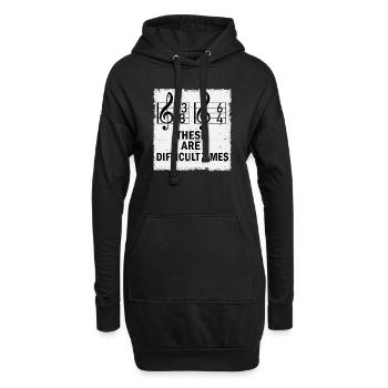 Ce sont des temps difficiles jeu de mots amusant - Sweat-shirt à capuche long Femme - noir - Devant