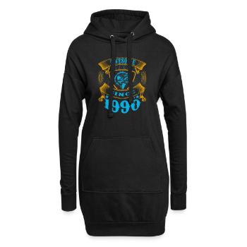 Génial depuis 1990. Angel, l’anniversaire du pêcheur - Sweat-shirt à capuche long Femme - noir - Devant