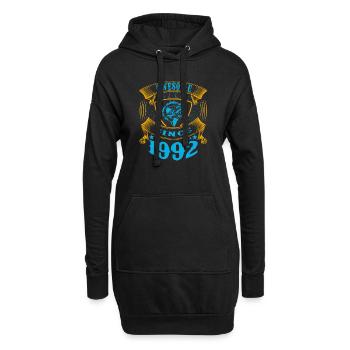 Génial depuis 1992. Angel, l’anniversaire du pêcheur - Sweat-shirt à capuche long Femme - noir - Devant