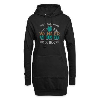 Not All Who Wander Are Lost Some Are Looking - Hoodie-Kleid - Schwarz - Vorne