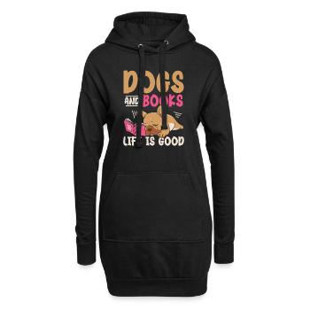 Chiens et livres La vie est bonne patte de propriétaire de chien - Sweat-shirt à capuche long Femme - noir - Devant