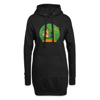 Leprechaun Hawaii Surfing St. Patrick’s Day Hawaii - Sweat-shirt à capuche long Femme - noir - Devant
