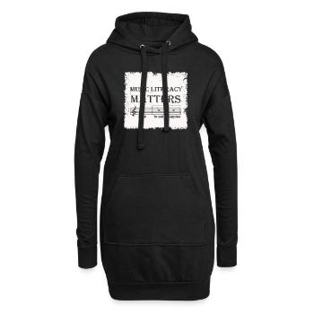 La littératie musicale compte, j’aime manger des chiots - Sweat-shirt à capuche long Femme - noir - Devant