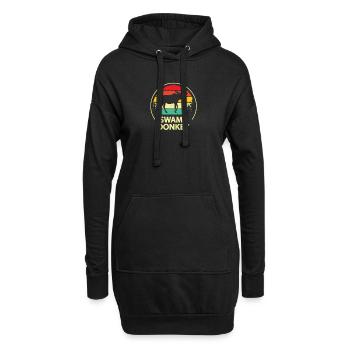 Elch - Hoodie-Kleid - Schwarz - Vorne