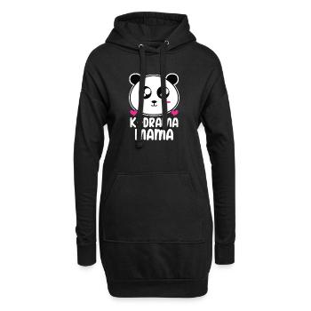 Panda K-Drama - Sweat-shirt à capuche long Femme - noir - Devant
