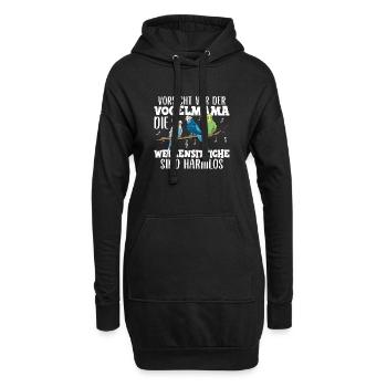 Wellensittich Nymphensittich Papagei Vogelkäfig - Hoodie-Kleid - Schwarz - Vorne