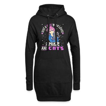 Anime Girl. Anime Merch. Otaku Manga - Hoodie-Kleid - Schwarz - Vorne