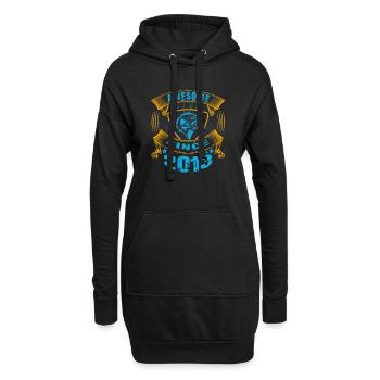 Awesome since 2013. Angel, Angler Geburtstag - Hoodie-Kleid - Schwarz - Vorne