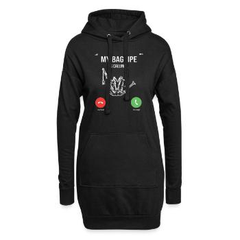 Dudelsack Kilt Schottisch Schlag Dudelsackspieler - Hoodie-Kleid - Schwarz - Vorne
