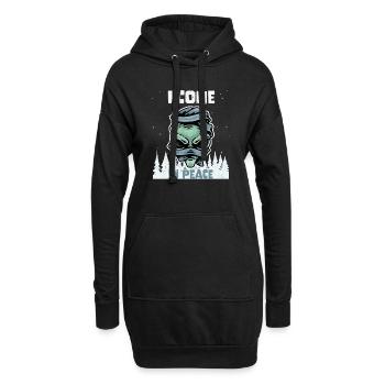 Alien Galaxy Science Space Lover I Come In Peace - Hoodie-Kleid - Schwarz - Vorne