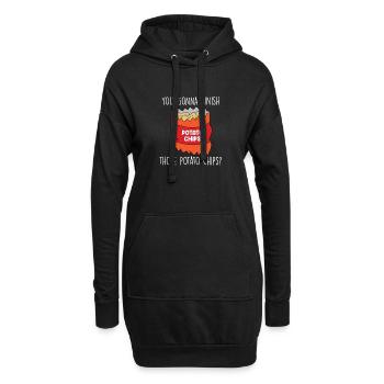 Sie werden diese Kartoffelchips beenden - Hoodie-Kleid - Schwarz - Vorne