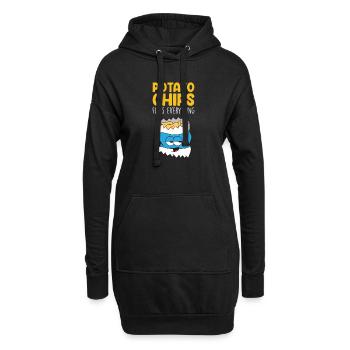 Potato Chips répare tout Chips - Sweat-shirt à capuche long Femme - noir - Devant
