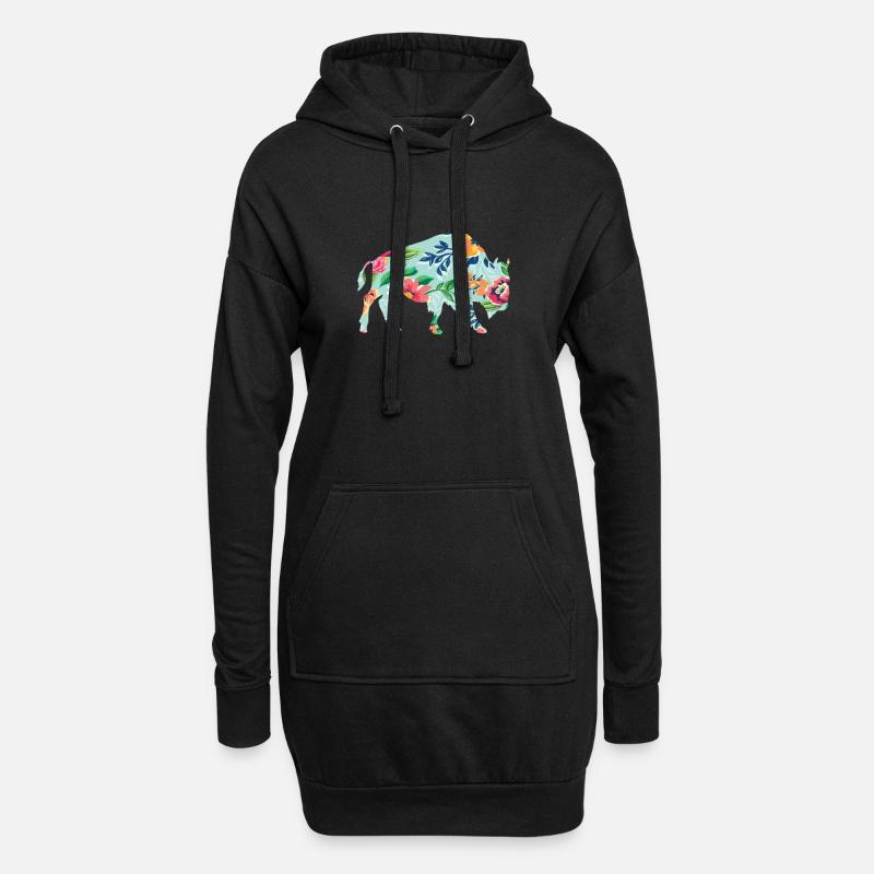 Bison - Hoodie-Kleid - Schwarz