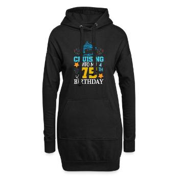 Cruising into my 75th Birthday - Hoodie-Kleid - Schwarz - Vorne