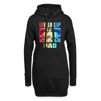 Annonce de la grossesse du passage au niveau du père - Sweat-shirt à capuche long Femme - noir - Devant