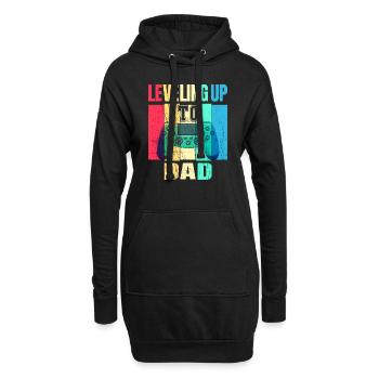 Annonce de la grossesse du passage au niveau du père - Sweat-shirt à capuche long Femme - noir - Devant