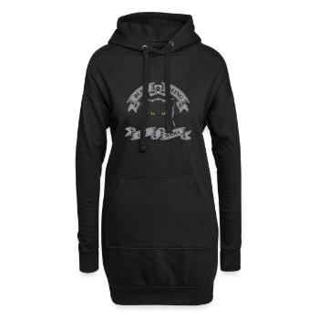 Beschäftigt, Katzenmama Zu Sein - Hoodie-Kleid - Schwarz - Vorne