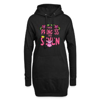 Prinzessin Geburtstag für Mädchen 7 Jahre Geburtstag Kinder - Hoodie-Kleid - Schwarz - Vorne