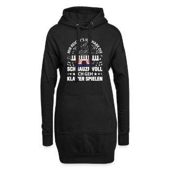 Klavier Klavierspieler Pianist - Hoodie-Kleid - Schwarz - Vorne
