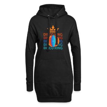 Vintage Club Lifestyles Retro Groovy Disco Party - Hoodie-Kleid - Schwarz - Vorne