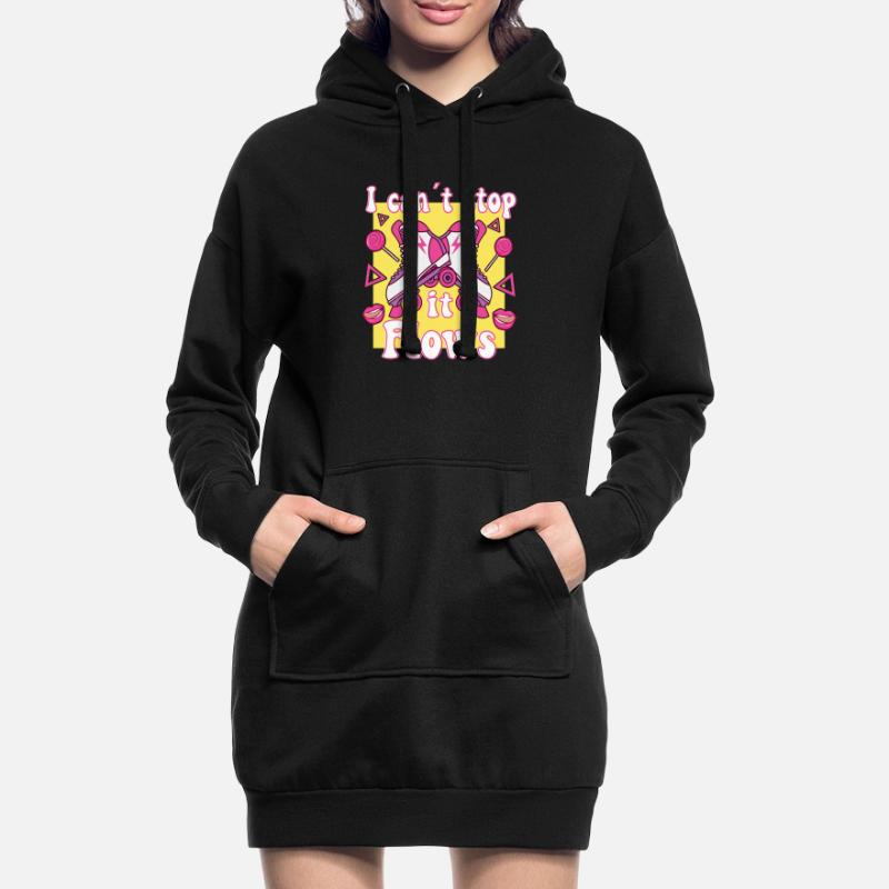 I Cant Stop It Flows Roller Skates Rollerskating Hoodie-Kleid