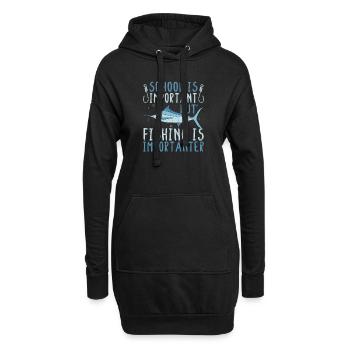 Kinder Angeln Shirt Jugend Jungen Fischliebhaber - Hoodie-Kleid - Schwarz - Vorne