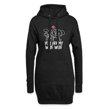 Valentinstag Hunde Verliebte Paare Geschenk - Hoodie-Kleid - Schwarz - Vorne