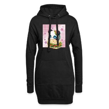 Cute Kawaii Panda, The Sandwich Anime Manga - Sweat-shirt à capuche long Femme - noir - Devant