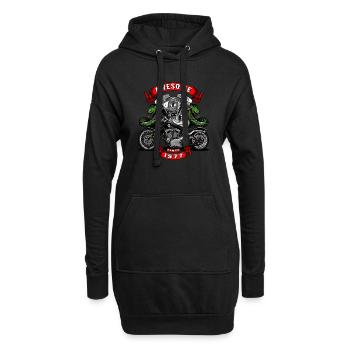 Génial depuis 1977, anniversaire du motard - Sweat-shirt à capuche long Femme - noir - Devant
