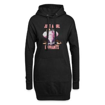 Juste une fille qui aime protéger les éléphants animal - Sweat-shirt à capuche long Femme - noir - Devant