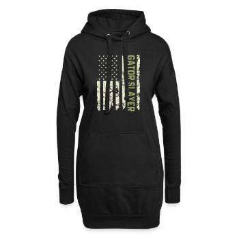 Chasseur d’alligators Drapeau américain, Patriotic Gator - Sweat-shirt à capuche long Femme - noir - Devant