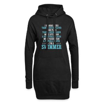 Lustiges Schwimmen Schwimmer - Hoodie-Kleid - Schwarz - Vorne