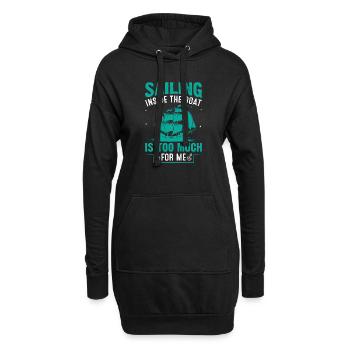 Voile de yacht qui dit drôle de voilier - Sweat-shirt à capuche long Femme - noir - Devant