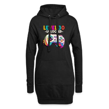 Level 30 Jahre Gaming 30er 30 Geburtstag - Hoodie-Kleid - Schwarz - Vorne