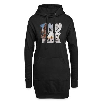 Time for travel - Hoodie-Kleid - Schwarz - Vorne