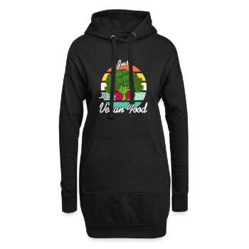 I Just Love VEGAN Food Awesome Retro Vegan Designs - Hoodie-Kleid - Schwarz - Vorne