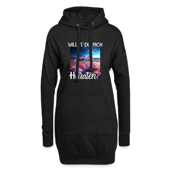 Heiratsantrag für Hochzeit oder Verlobung - - Hoodie-Kleid - Schwarz - Vorne