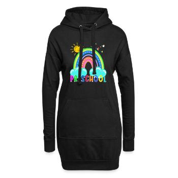 Vorschule Lustiger bunter Regenbogen Zurück zur Schule - Hoodie-Kleid - Schwarz - Vorne