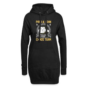 Papa und Sohn Chaos Team - Hoodie-Kleid - Schwarz - Vorne