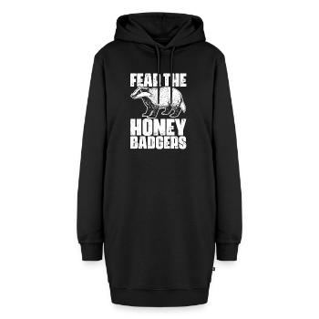 Fear The Honey Badger Drôle de blaireaux de miel pour un - Sweat-shirt à capuche long Femme - noir - Devant