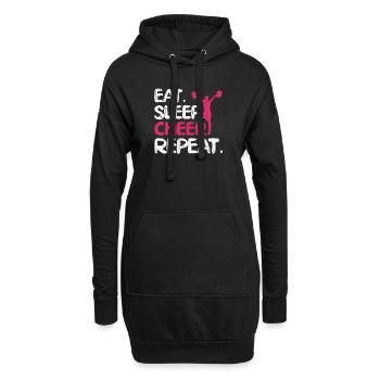 Eat Sleep Cheer Repeat Cheerleading TShirt - Hoodie-Kleid - Schwarz - Vorne
