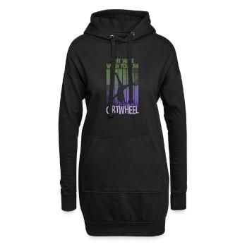 Warum laufen, wenn Sie Wagenrad-Gymnastik können - Hoodie-Kleid - Schwarz - Vorne