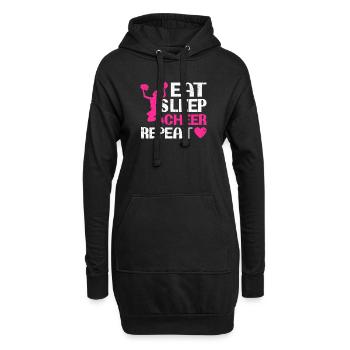 MANGEZ DORMIR CHEER REPEAT Cheerleading Team Cheerlead - Sweat-shirt à capuche long Femme - noir - Devant